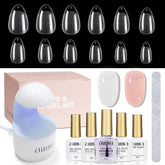 AILLSA gel-nail-kit almond-tips close-up for at-home DIY manicure