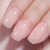 AILLSA Nude Gel Polish Pink Bunny bottle closeup showing translucent depth for layered color