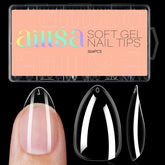 AILLSA Short Almond Nail Tips box display for organized DIY nail kits.