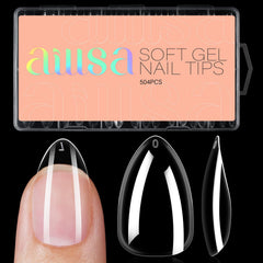 AILLSA Short Almond Nail Tips box display for organized DIY nail kits.