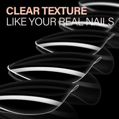 AILLSA Short Almond Nail Tips clear gel-tips material for flexible, comfortable wear.