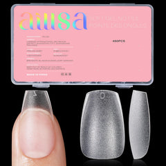 AILLSA short coffin nail tips 450-piece pack for at-home salon-quality nails.