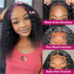 Ailwelia Curly Bob Wig deep wave texture on display for vibrant styling.