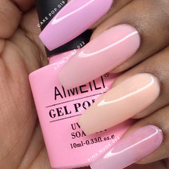 AIMEILI nude gel nail-art collection arranged for at-home manicure