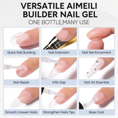 AIMEILI sheer color gel on nail showing natural translucent finish