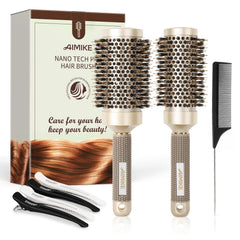 AIMIKE hair brush large round barrel for voluminous blowouts and smooth straightening.
