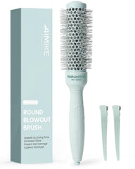 AIMIKE NaturaVol round brush close-up of the 1.3-inch barrel for smooth blowouts.
