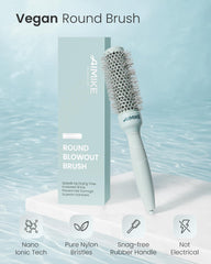 AIMIKE NaturaVol round brush with straight and wavy bristles for easy glide and styling.