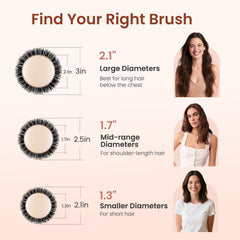 AIMIKE Rose Luxe Round Brush rose-gold barrel promotes even heat distribution for quicker styling.