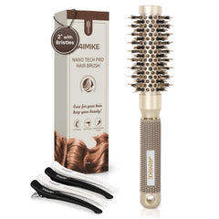 AIMIKE Round Hair Brush close up shows 1 inch barrel for precise styling and faster blowouts