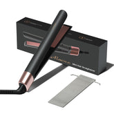 AIMSEE mini flat iron shows 1-inch ceramic plates for smooth straightening on the go