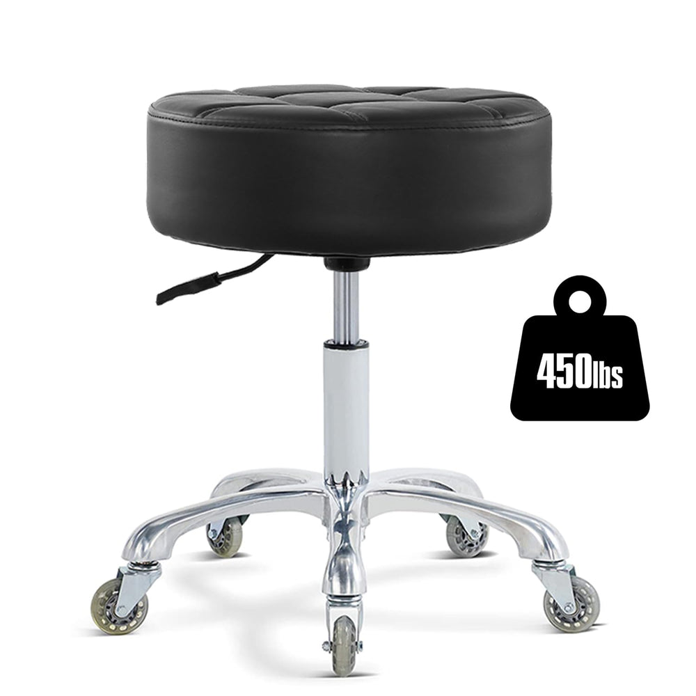 Ainilaily rolling stool cushion closeup highlights ultra thick 4.7-inch cushion for lasting comfort.