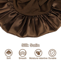 Aiphamy kids satin hair bonnet coffee pack locks in moisture overnight