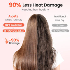 AirJetz ionic diffuser reduces frizz and adds natural shine during styling.