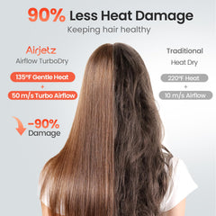 AirJetz magnetic nozzle enables precise airflow during styling.