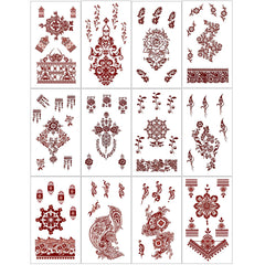 AIRNOGO Henna Tattoo Kit showcases 12 sheets ready for stylish body art moments
