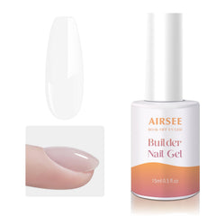 AIRSEE Builder Nail Gel overlays demonstrate smooth thickening for durable, salon-grade nails.