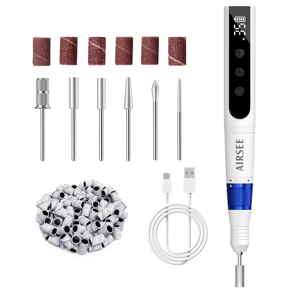 AIRSEE Master cordless nail drill blue angle for portable nail care