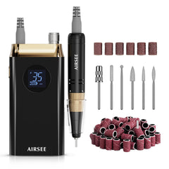 AIRSEE nail drill compact-handle for comfortable grip during precise shaping.