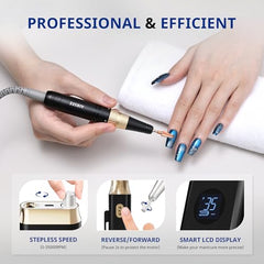 AIRSEE nail drill front-view showing sleek black design for salon or home use.