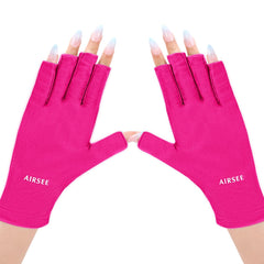 AIRSEE UV Gloves for nail art protect hands with 99% UV shielding.