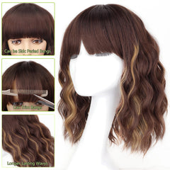 AISI HAIR short wavy bob in chestnut mix brown stylish daily look