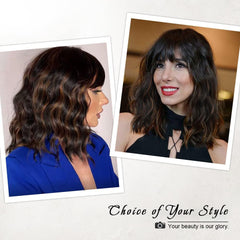 AISI HAIR wavy bob bangs adjustable straps show customizable head-fit and secure styling