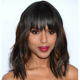 AISI HAIR wavy bob bangs front view highlights natural styling for daily wear