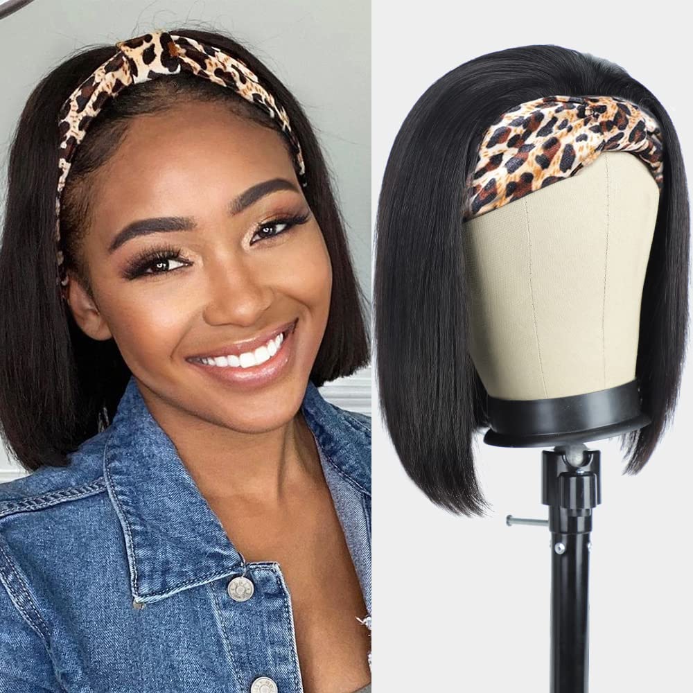 AISI Headband Wigs bob close-up shows natural color and silky texture for everyday styling