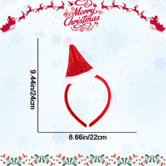 AIUPUOC Santa hat headband red with sequins for festive photos.