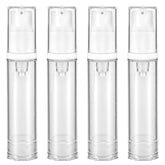 Aiyorse 4pc travel airless pump bottle set—compact 10ml containers for on-the-go skincare.
