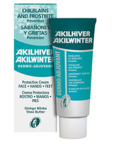 Akileine Akilenjur Cream face application shows soothing hydration for dry winter skin.