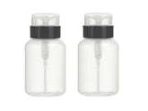 AKOAK push-down pump bottle 200ml with black top cap for mess-free nail art prep.