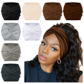 AKTVSHOW 7inch wide headband with twist-front-knot for stylish workouts.