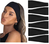aktvshow black headband close-up shows secure grip for workouts