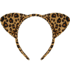 AKTVSHOW cheetah ears headband close-up shows realistic leopard ears for standout cosplay.