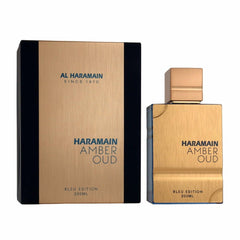 Close-up cap of Al Haramain Amber Oud Blue Edition for easy grip during daily use.