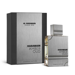 Al Haramain Amber Oud Carbon Edition packaging box is ideal for gifting and premium unboxing.