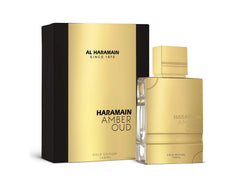 Al Haramain Amber Oud Gold Edition bottle showcases unisex fragrance for daily wear and confidence.