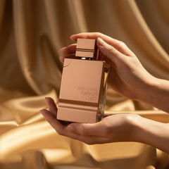 Close-up of cedar leaves in Al Haramain Amber Oud Gold Edition conveying fresh opening.