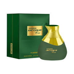 Al Haramain Detour Eco bottle front view, versatile daily-wear fragrance for him and her.