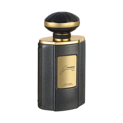 Al Haramain Junoon Noir bottle side profile hints at long-lasting all-day wear.