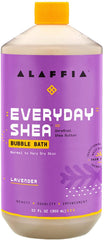 Alaffia Lavender Bubble Bath bottle offers calming cleansing for a relaxing soak.