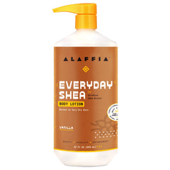 Alaffia Everyday Shea Body Lotion 32oz bottle delivers deep hydration for dry skin.
