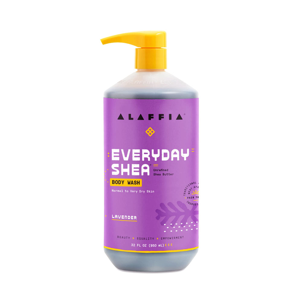 Alaffia EveryDay Shea Body Wash bottle—hydrating cleanse for soft, radiant skin.