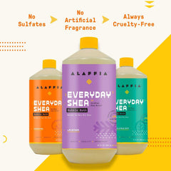 Alaffia Everyday Shea Bubble Bath lavender aroma enhances calm during a luxurious soak