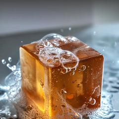 Alaskacube Deo Wood shower bar foam-lather delivers rich cleanse with moisture-friendly formula.