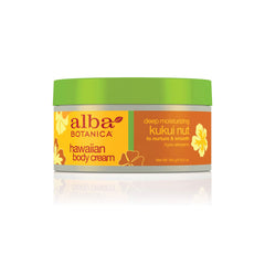 Alba Botanica Kukui Nut Body Cream front view with 2-pack for hydrated skin