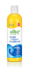 Alba Botanica Ocean Surf conditioner bottle close-up showing hydrating care