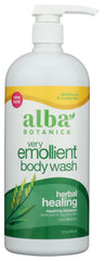 Alba Botanica Very Emollient bath gel bottle for gentle plant-based cleansing